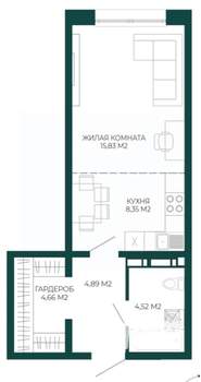 1-к квартира, вторичка, 38м2, 2/17 этаж