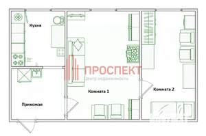 2-к квартира, вторичка, 39м2, 2/2 этаж