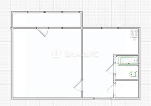 1-к квартира, вторичка, 37м2, 6/9 этаж