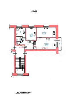 3-к квартира, вторичка, 50м2, 2/5 этаж