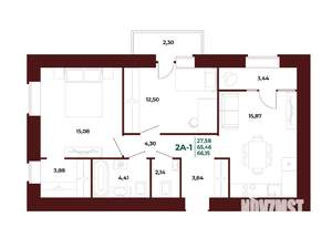 2-к квартира, вторичка, 67м2, 13/17 этаж