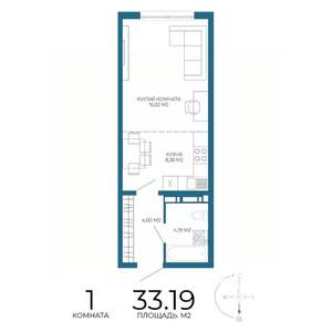 1-к квартира, вторичка, 33м2, 16/17 этаж