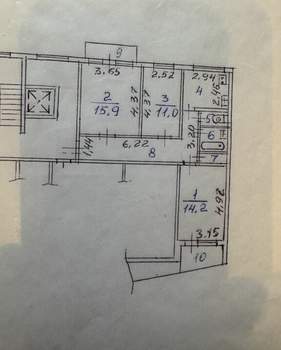 3-к квартира, вторичка, 66м2, 3/9 этаж