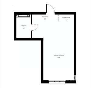 Студия квартира, вторичка, 36м2, 2/23 этаж