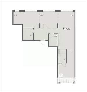 3-к квартира, вторичка, 101м2, 13/21 этаж