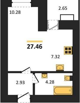 Студия квартира, вторичка, 27м2, 5/17 этаж