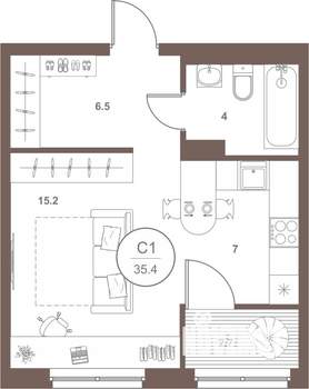 1-к квартира, вторичка, 36м2, 2/16 этаж
