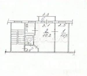 2-к квартира, вторичка, 45м2, 1/5 этаж