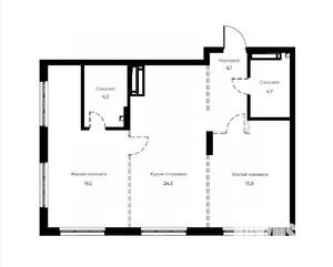 2-к квартира, вторичка, 76м2, 21/23 этаж
