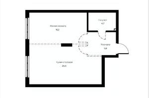 1-к квартира, вторичка, 51м2, 12/23 этаж