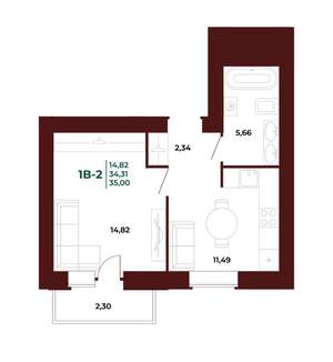 1-к квартира, вторичка, 35м2, 11/17 этаж