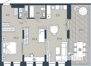 2-к квартира, вторичка, 89м2, 11/23 этаж
