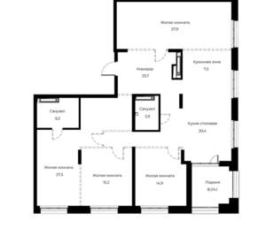 4-к квартира, вторичка, 151м2, 23/23 этаж
