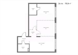 2-к квартира, вторичка, 76м2, 5/21 этаж