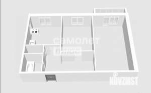 2-к квартира, вторичка, 53м2, 7/9 этаж