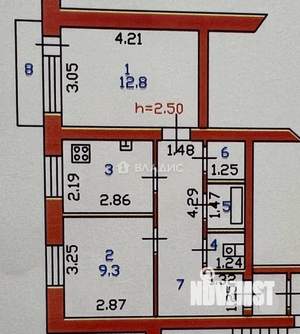2-к квартира, вторичка, 43м2, 4/5 этаж