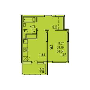 1-к квартира, вторичка, 37м2, 13/17 этаж