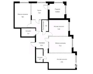 4-к квартира, вторичка, 118м2, 2/23 этаж