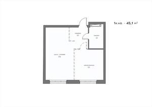 1-к квартира, вторичка, 45м2, 17/21 этаж