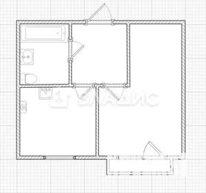 1-к квартира, вторичка, 31м2, 1/5 этаж
