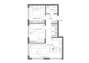 2-к квартира, вторичка, 58м2, 16/21 этаж