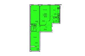 3-к квартира, строящийся дом, 81м2, 14/18 этаж