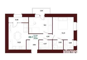 2-к квартира, вторичка, 68м2, 13/17 этаж