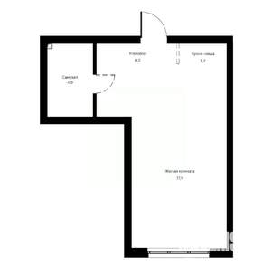Студия квартира, вторичка, 37м2, 1/23 этаж
