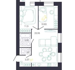 2-к квартира, вторичка, 57м2, 3/16 этаж