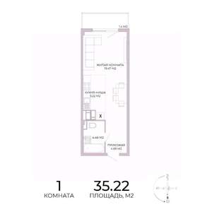 1-к квартира, вторичка, 35м2, 11/17 этаж