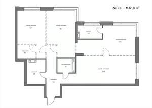 3-к квартира, вторичка, 108м2, 19/21 этаж