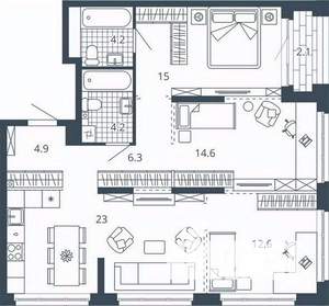 3-к квартира, вторичка, 87м2, 5/24 этаж