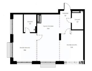 2-к квартира, вторичка, 76м2, 2/23 этаж
