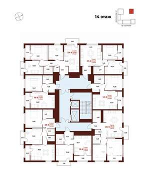 1-к квартира, вторичка, 45м2, 14/18 этаж