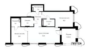 2-к квартира, вторичка, 85м2, 11/23 этаж