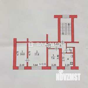 3-к квартира, вторичка, 48м2, 2/2 этаж