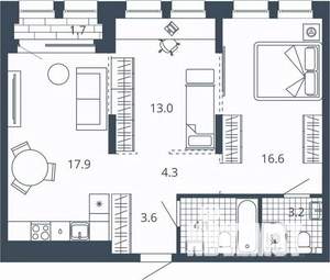 2-к квартира, вторичка, 64м2, 7/24 этаж