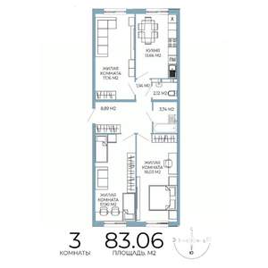 3-к квартира, вторичка, 83м2, 10/18 этаж