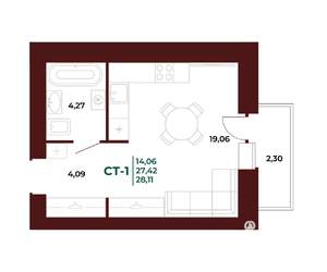 Студия квартира, вторичка, 29м2, 15/17 этаж