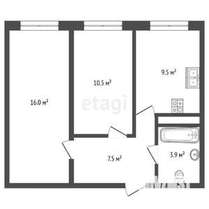 2-к квартира, вторичка, 48м2, 3/18 этаж