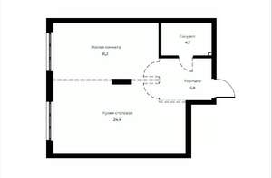 1-к квартира, вторичка, 51м2, 8/23 этаж