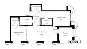 2-к квартира, вторичка, 85м2, 10/23 этаж