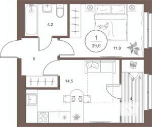 1-к квартира, вторичка, 39м2, 3/16 этаж