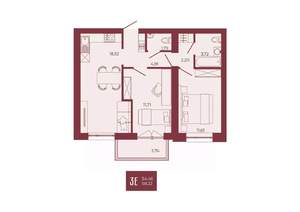 3-к квартира, вторичка, 58м2, 8/17 этаж