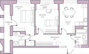 2-к квартира, вторичка, 70м2, 4/16 этаж