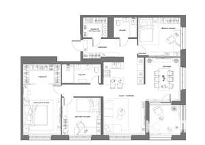 3-к квартира, вторичка, 118м2, 20/21 этаж