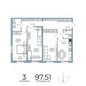 3-к квартира, вторичка, 98м2, 8/18 этаж