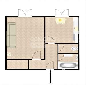 1-к квартира, вторичка, 34м2, 7/9 этаж