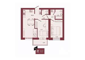 3-к квартира, вторичка, 58м2, 8/17 этаж