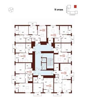 2-к квартира, вторичка, 55м2, 11/18 этаж
